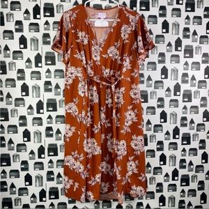 Isabel maternity floral midi dress by Ingrid and Isabel